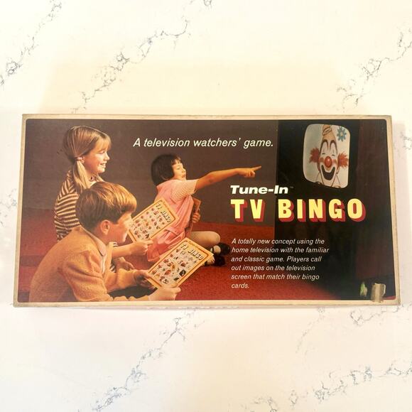 Vintage 1970 Tune-In TV Bingo Board Game — Selchow & Righter Complete Classic - Picture 2 of 16